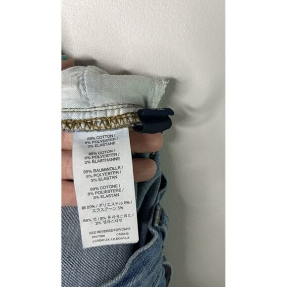 J. Crew Pants Womens Blue Denim Jeans Toothpick Distressed Cut-Off Size 25 - Picture 14 of 14